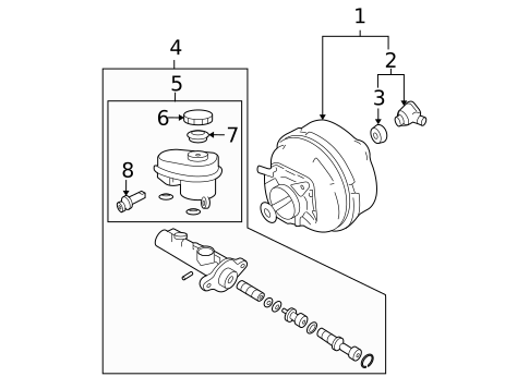 Master Cylinder - Components On Dash Panel for 2009 Cadillac STS #5