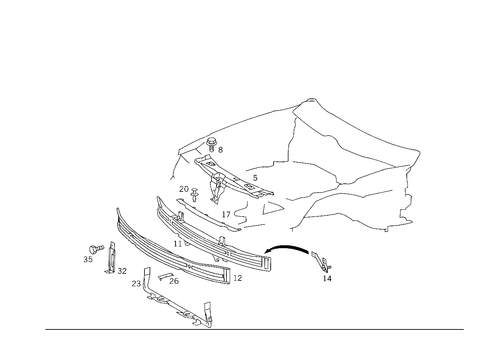 Front Stiffening and Radiator Support for 1984 Mercedes-Benz 500SEC #0