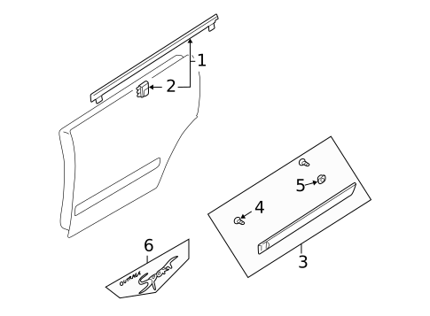 Exterior Trim - Rear Door for 2007 Subaru Impreza #0