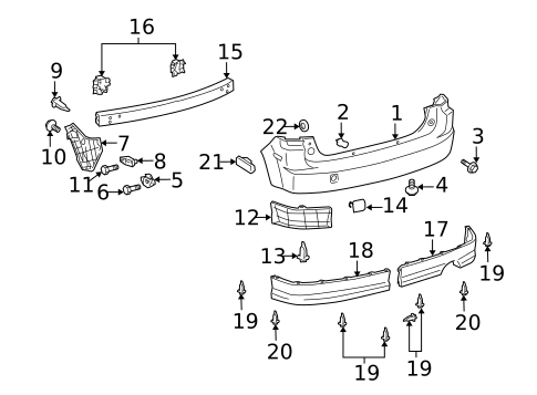 Bumper & Components - Rear for 2006 Scion xB #0