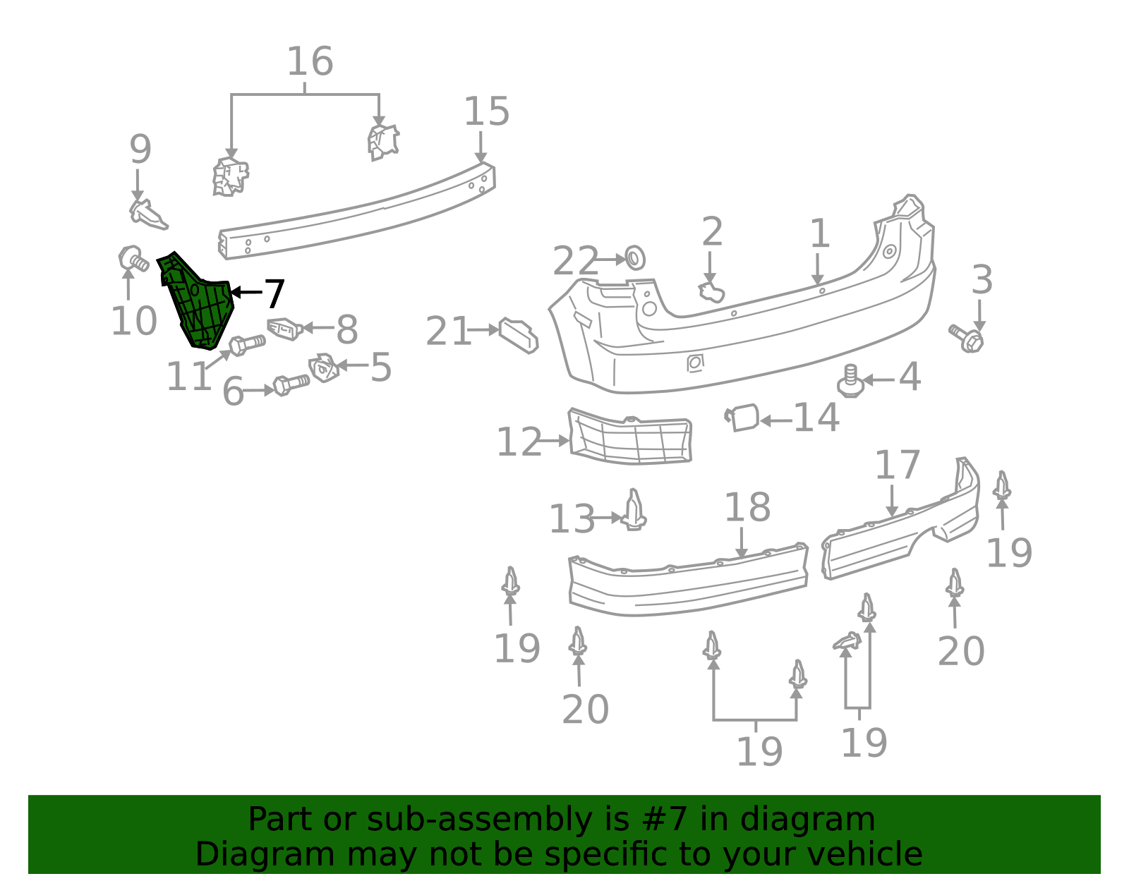 52592-52120 - Bumper Seal 2004-2006 Scion xB | Elmhurst Toyota Parts