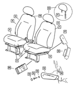 5142419AA - Electrical: A/b Frt Seat Back Cover, Left, Export for Mopar Image