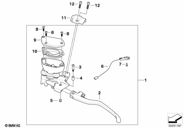 32728532546 - Steering: Clutch Lever Assembly, Smoked Glass -  for BMW-Motorrad Image