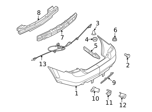 Bumper & Components - Rear for 2006 Lincoln Zephyr #0