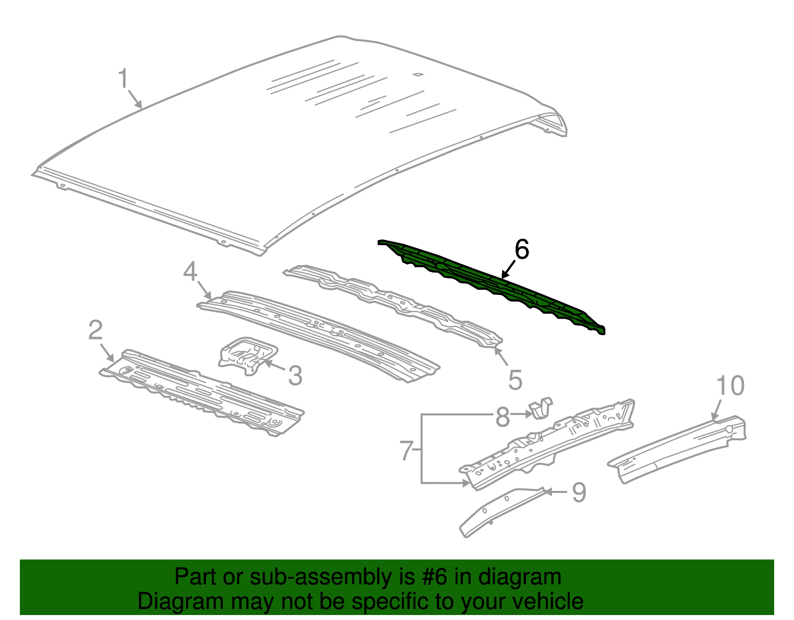 2015-2025 GM Rear Roof Panel Header 52020420 | Capital Chevy Parts