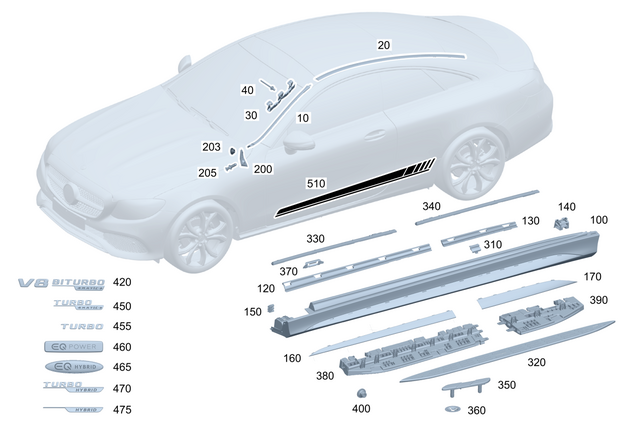 1676905709 - Covering and Lining: Trim Strip for Mercedes-Benz: GLE450, GLE53 AMG, GLE63 AMG S Image image