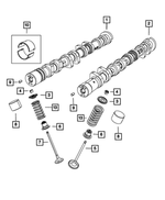 4884725AA - 2.4L Gas; Engine VVT: Valve Spring Retainer for Mopar Image
