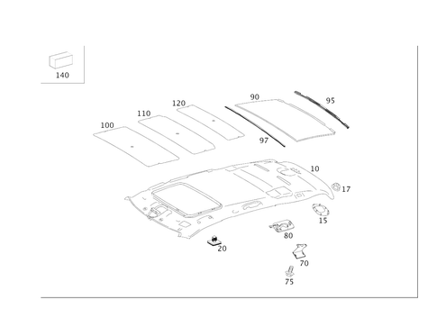 Headliner for 2008 Mercedes-Benz ML63 AMG #0