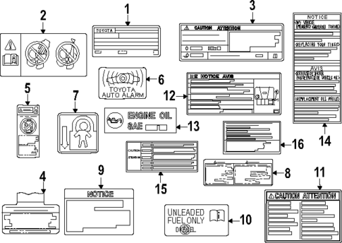 Labels for 2020 Toyota Camry #0