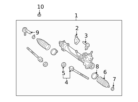 Steering Gear & Linkage for 2008 Lexus RX400h #0