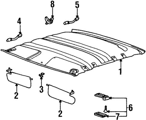 Interior Trim - Roof for 1997 Saturn SW1 #0