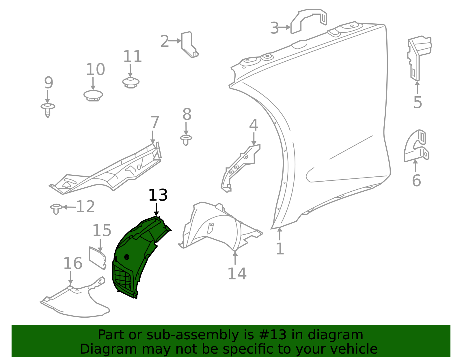 OEM 2020-2026 Toyota GR Supra Fender Splash Shield Part # 53896