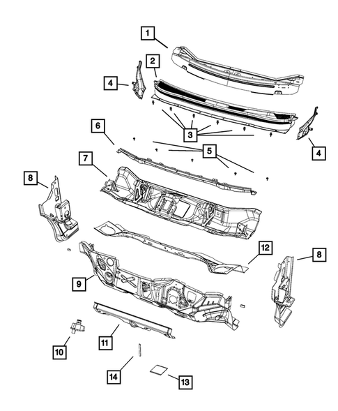 Cowl and Dash Panel for 2017 Jeep Cherokee #0