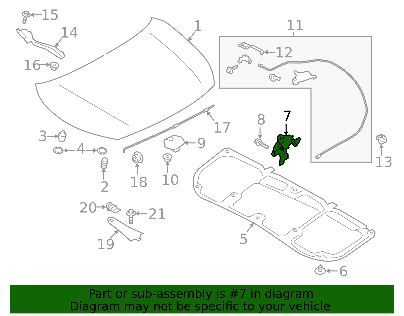 2018 Subaru Crosstrek Lock Assembly F Hood Lhd 57310FL021 | Subaru 