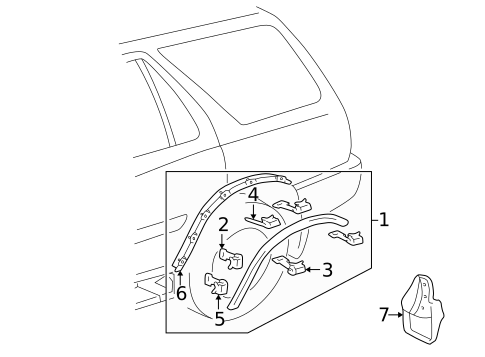 Exterior Trim - Quarter Panel for 1998 Toyota 4Runner #0