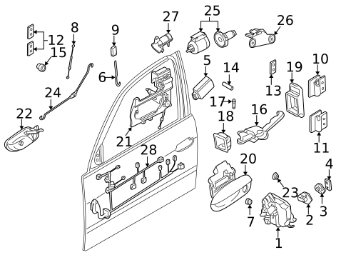 Lock & Hardware for 1997 BMW 750iL #1
