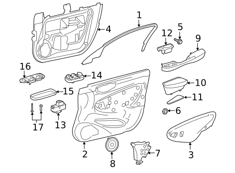 Interior Trim - Front Door for 2004 Jaguar Vanden Plas #0