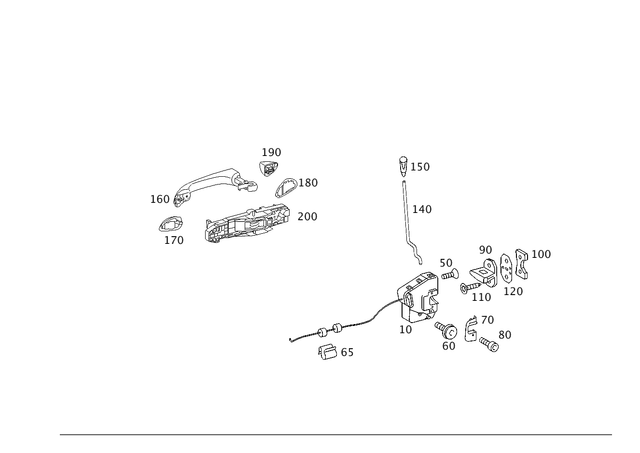 2037300135 - Rear Doors: Door Lock for Mercedes-Benz: C230, C240, C280, C32 AMG, C320, C350, C55 AMG Image image