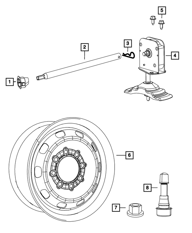 52021649AA - Wheels: Spare Tire Winch Tube Grommet for Mopar Image