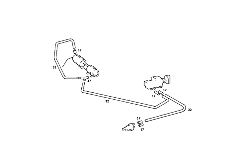 Heating/Automatic-Air-Conditioner Vacuum Parts for 1985 Mercedes-Benz 380SE #1