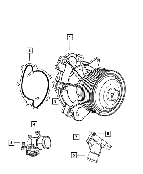 Water Pump and Related Parts for 2007 Jeep Grand Cherokee #1