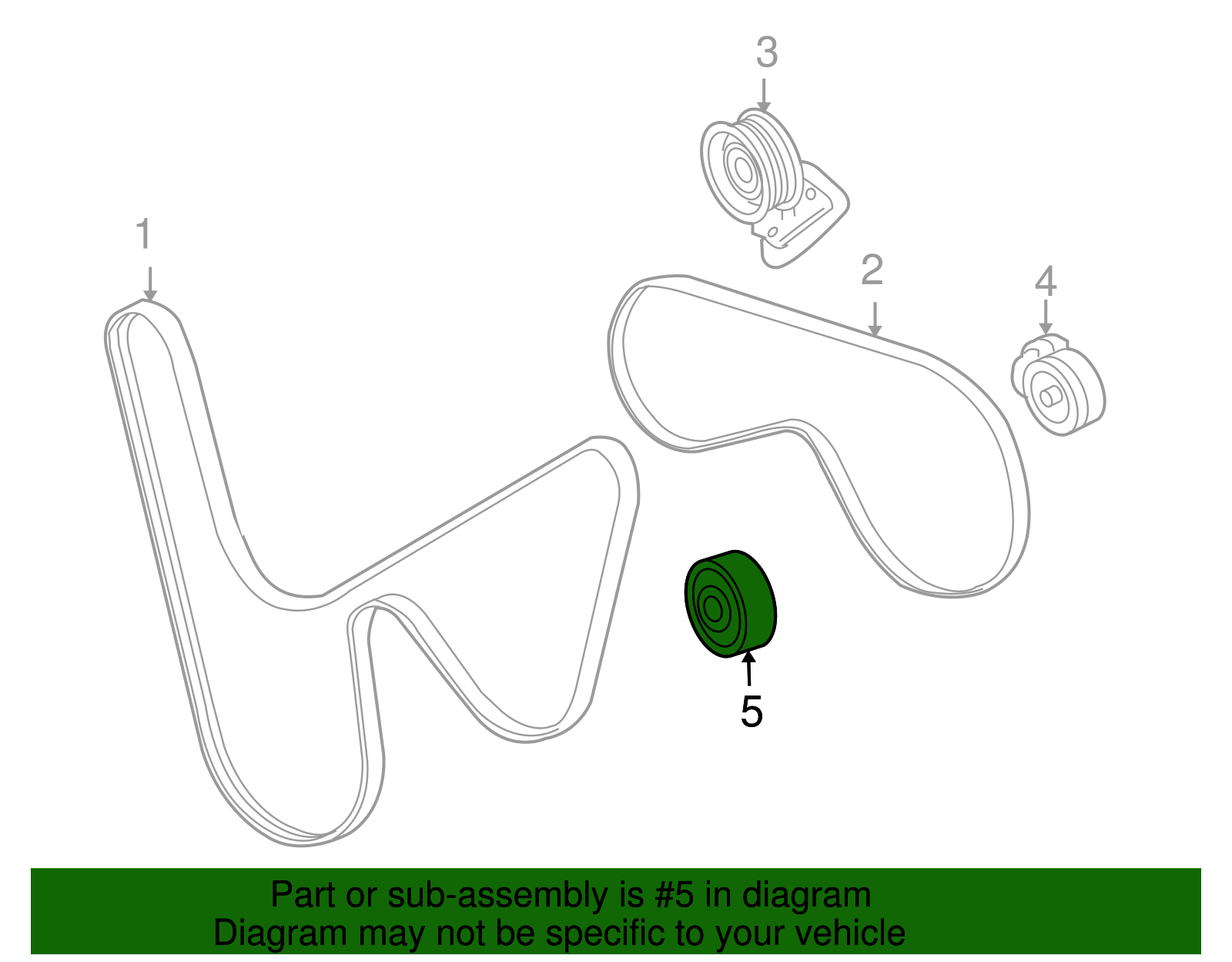 Genuine GM Drive Belt Idler Pulley - Part # 12669569 For LC9 5.3L & Other GM V8 Engines