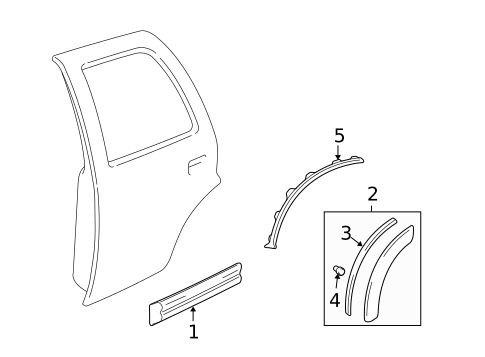 Exterior Trim - Rear Door for 2002 Chevrolet Tracker #0