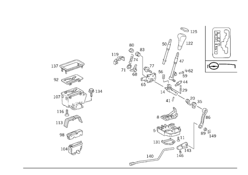 Floor Shift Used with Automatic Fivespeed Transmission 722.6 for 1994 Mercedes-Benz E420 #3