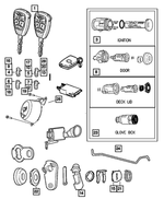 5191984AA - Wiper/Lock Cylinder and Keys: Door Lock Cylinder for Mopar Image