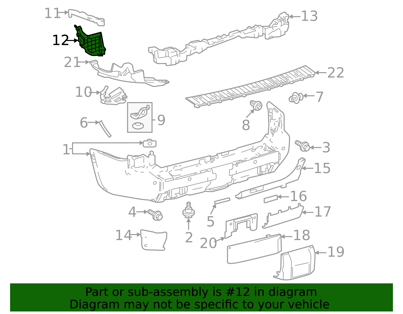 52592-60070 - Bumper Cover Spacer Panel 2024-2025 Toyota Land Cruiser ...