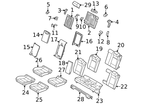 Rear Seat Components for 2013 BMW X6 #0