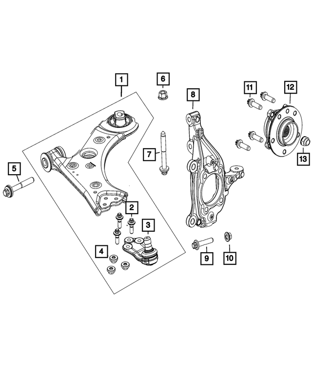 68607142AA - : Suspension Knuckle, Left for Mopar Image