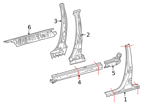Center Pillar & Rocker for 2018 Lexus RX450hL #0