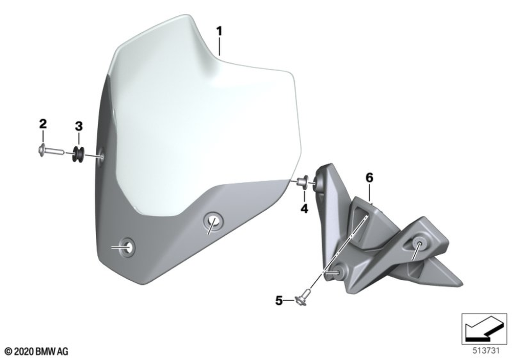 46638414748 - Sport Windscreen 2020-2025 BMW-Motorrad | BMW