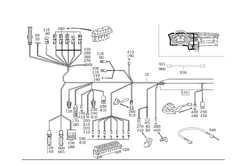 Cockpit Cable Harness for 2001 Mercedes-Benz S55 AMG #0