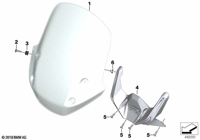 46638382811 - Ergonomics &amp; Comfort: Bracket For Windshield for BMW-Motorrad Image