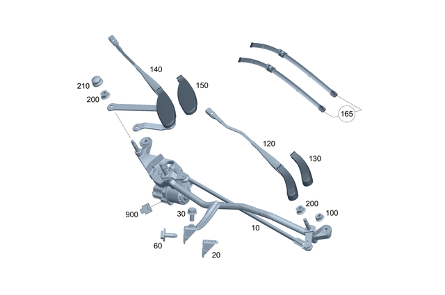 2058208202 - Electrical System: Wiper System for Mercedes-Benz: C350e, C400, C43 AMG, C450 AMG, C63 AMG, C63 AMG S Image image