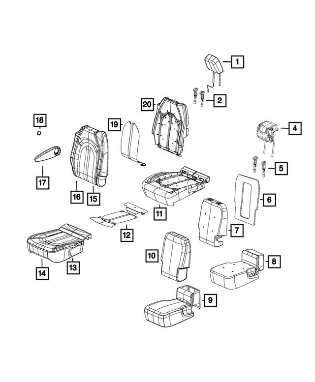 6RT381A3AB - Interior Trim: Second Row Headrest, Right for Mopar Image image