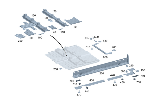 2966111000 - Substructure: Reinforcement Sheet Metal for Mercedes-Benz Image image