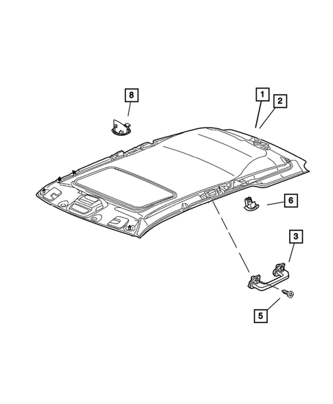 Headliner and Visor for 2003 Jeep Grand Cherokee #0