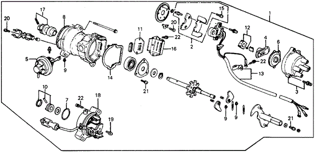 Distributor (PGM-FI) (TEC) for 1985 Honda Civic #0