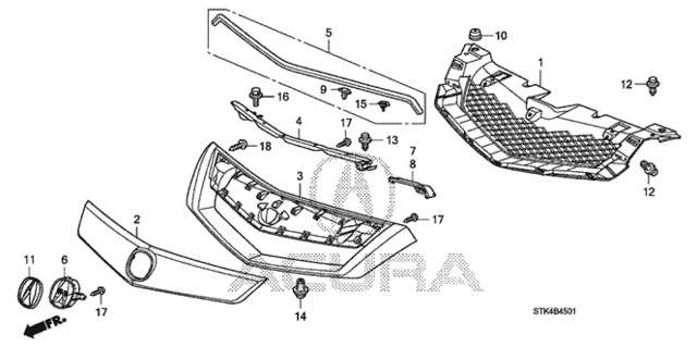 Front Grille (2) for 2011 Acura RDX #0