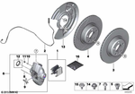 34216792247 - Brakes: Protection Plate Left for BMW: 135i, 230i, 230iX, 320iX, 325xi, 328dX, 328i, 328iX, 328xi, 330e, 330i, 330iX, 330xi, 335d, 335i, 335is, 335iX, 335xi, 340i, 340iX, 428i, 428iX, 430i, 430iX, 435i, 435iX, 440i, 440iX, Hybrid 3, M240i, M240iX Image image