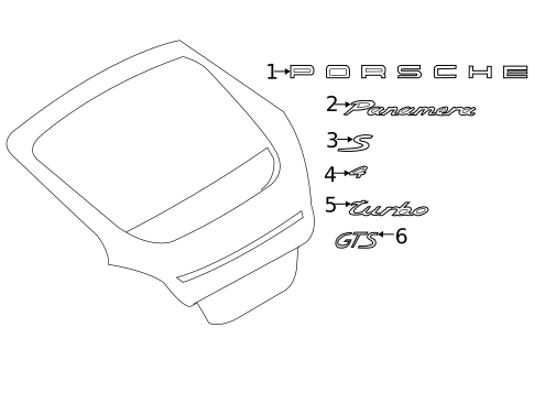 Exterior Trim - Lift Gate for 2016 Porsche Panamera #0