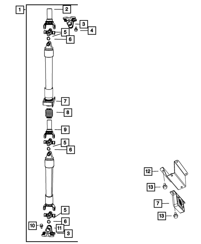 68004856AA - Rear Axle; American Axle 292 MM Single Rear Wheel; Differential and Drive Line: Drive Shaft Yoke for Mopar Image