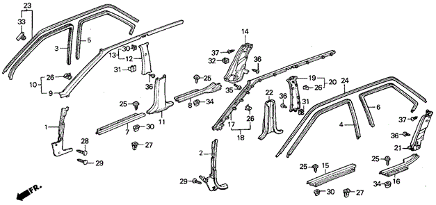 Door Trim 5DR for 1987 Acura Integra #0
