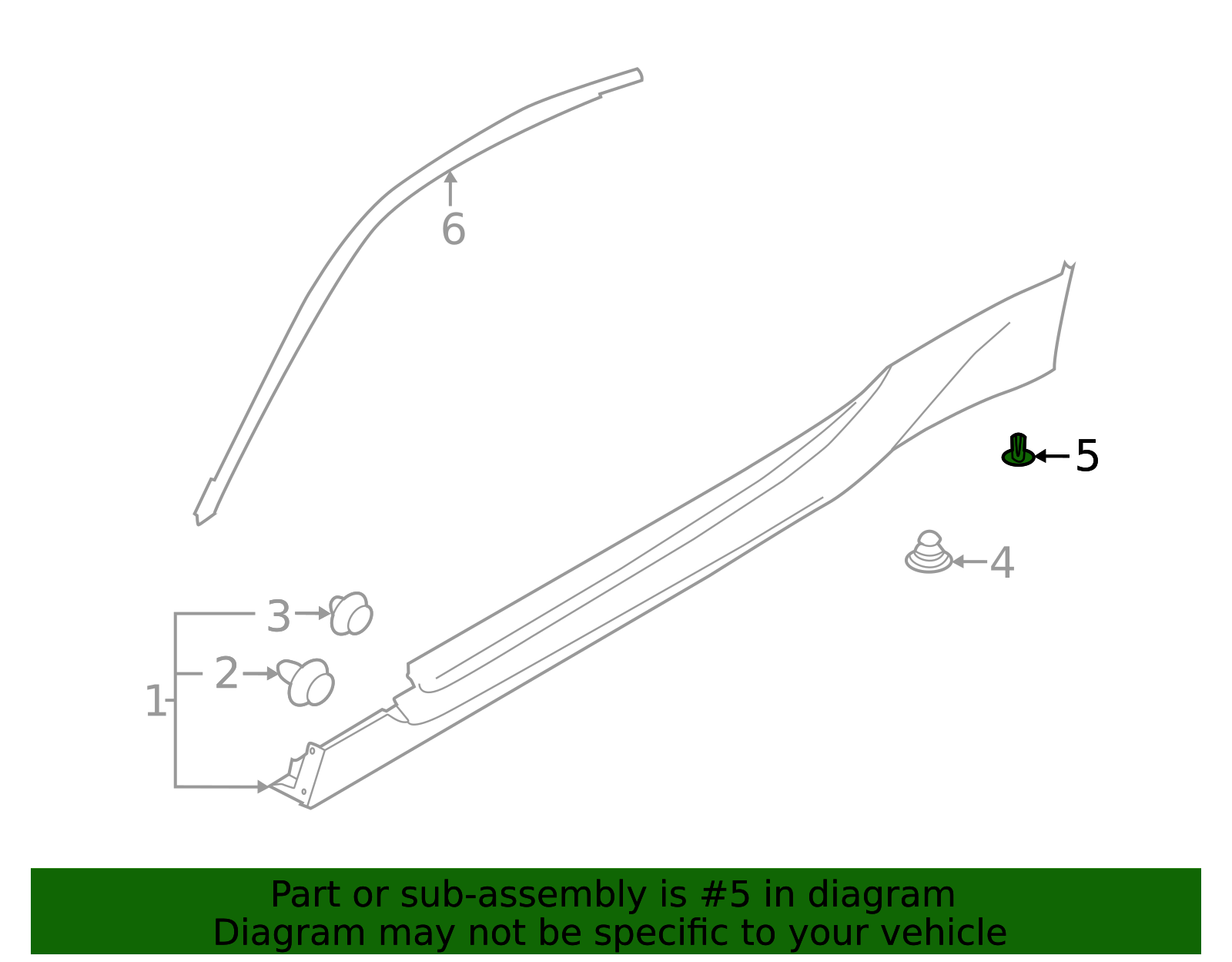 Genuine Official Toyota Rocker Molding Rear Clip part# SU003-02964