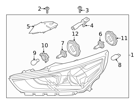 Headlamp Components for 2021 Hyundai Ioniq #0