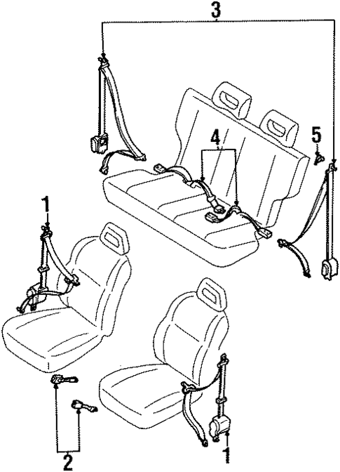 Rear Seat Belts for 2001 Isuzu Rodeo Sport #0