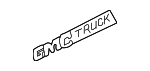15675400 - Body: Nameplate for Chevrolet: G10, G20, G30, P30 | GMC: C1500 Pickup, C2500 Pickup, C3500 Pickup, G1500, G2500, G3500, Jimmy, K1500 Pickup, K2500 Pickup, K3500 Pickup, P3500, Savana 1500, Savana 2500, Savana 3500, Sonoma, Suburban C1500, Suburban C2500, Suburban K1500, Suburban K2500, Typhoon, Yukon Image
